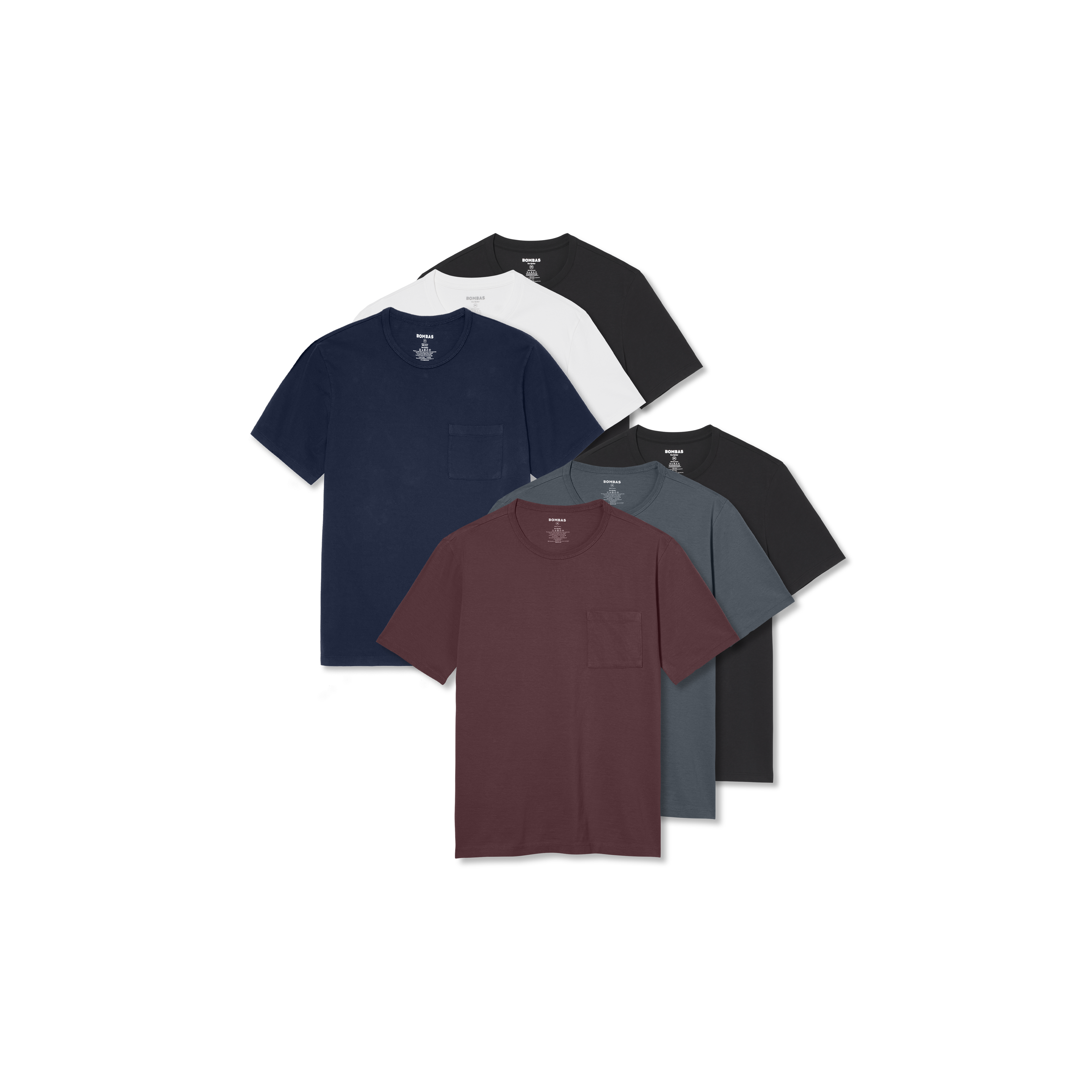 Men's Premium Weight Pocket Crew Neck T-Shirt 6-Pack