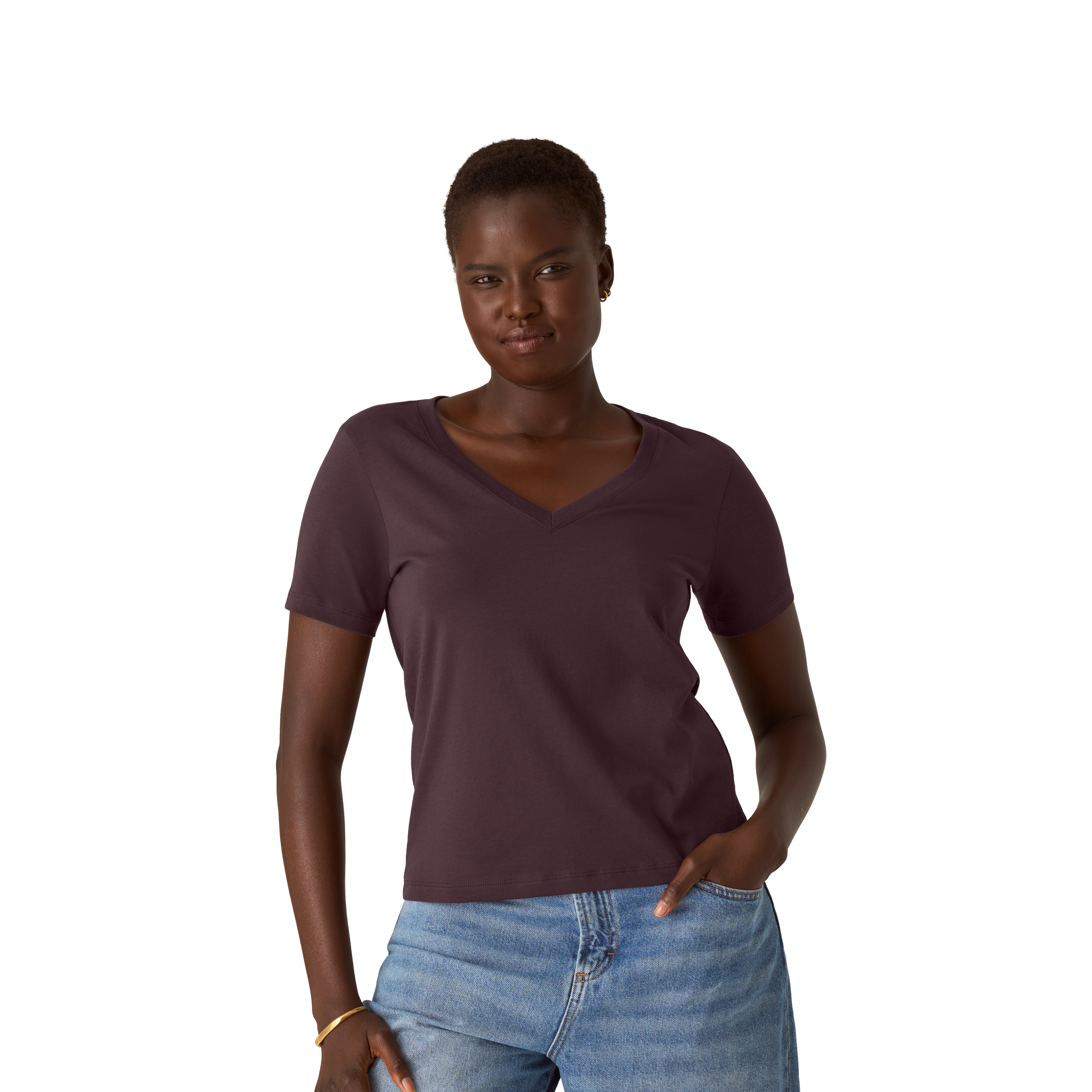 Women's Pima Cotton V-Neck T-Shirt 6-Pack