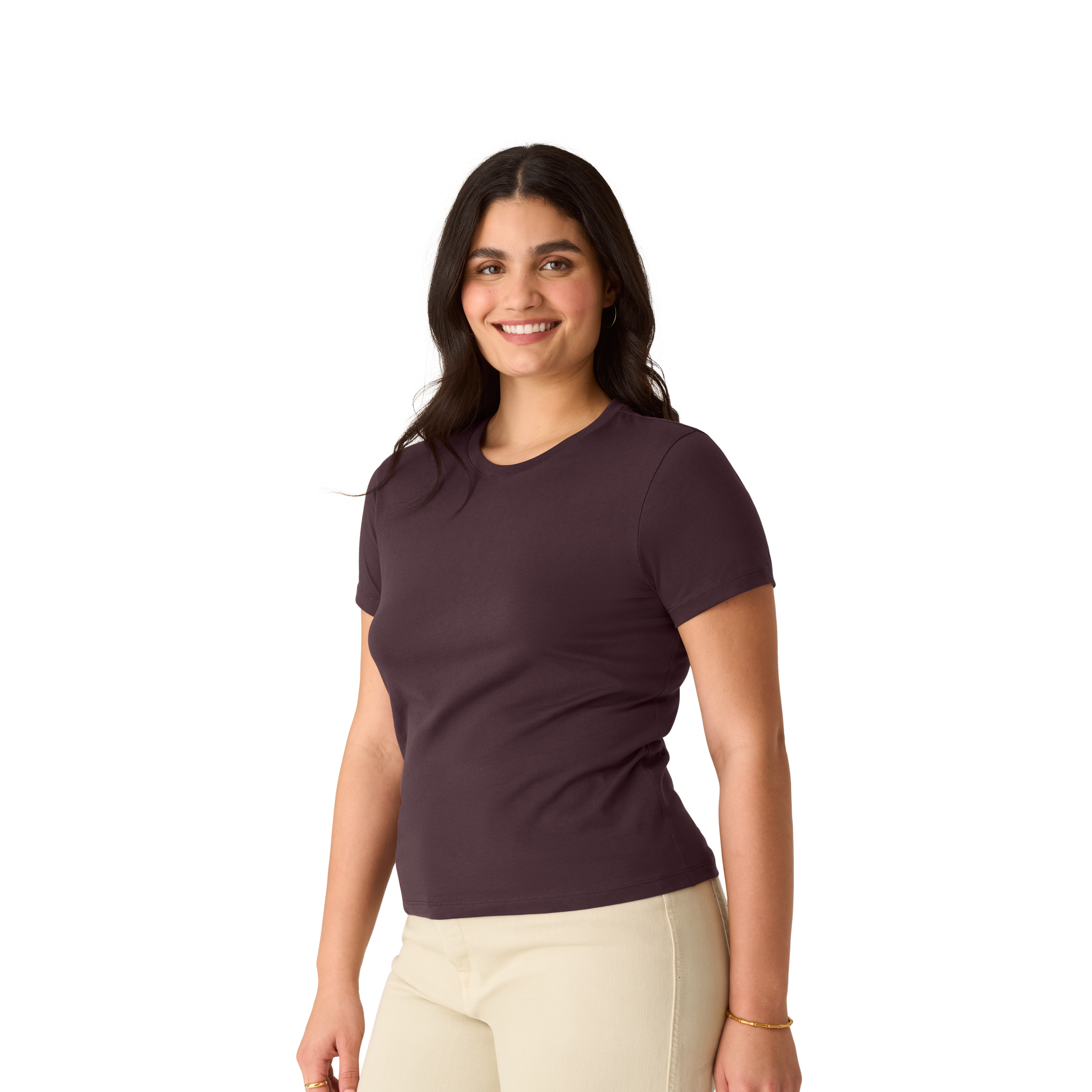 Women's Pima Cotton Slim Crew Neck T-Shirt 6-Pack